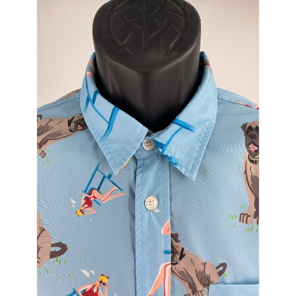 RSVLTS The Roosevelts Dare Mighty Things Sandlot Hercules Beast Large Camp Shirt - Picture 4 of 6